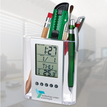 Logo trade promotional merchandise image of: Acrylic desk pen holder MADRID