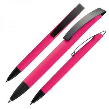 Logo trade promotional giveaways image of: Metal ballpen soft touch BRESCIA