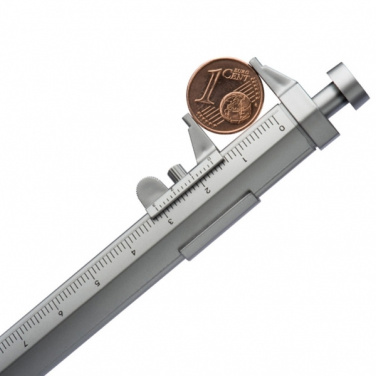 Logo trade advertising products image of: Plastic ballpen with sliding calliper PRESCOT