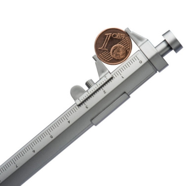 Logotrade corporate gift image of: Plastic ballpen with sliding calliper PRESCOT