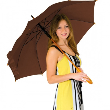 Logo trade promotional giveaways image of: Wooden automatic umbrella Nancy