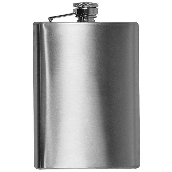 Logo trade promotional items image of: Stainless steel hip flask KANSAS CITY 237 ml
