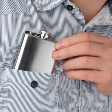 Logo trade promotional items image of: Stainless steel hip flask FRESNO 104 ml