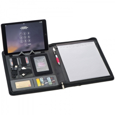 Logo trade business gifts image of: A4 folder with power bank Elda