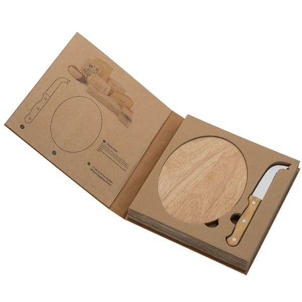 Logo trade promotional merchandise photo of: Cheese chopping board with knife GOUDA