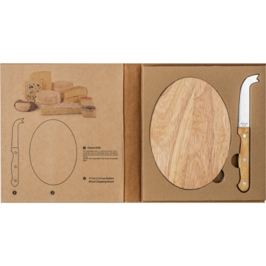 Logo trade promotional items image of: Cheese chopping board with knife GOUDA