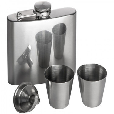 Logo trade promotional gifts picture of: Hip flask with 2 shot glasses SANDVIKEN 170 ml