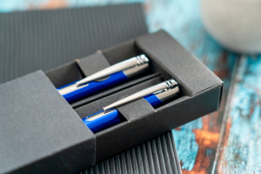 Logo trade promotional merchandise photo of: Metal writing set CLAREMONT