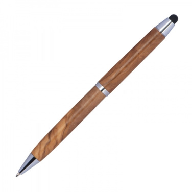 Logo trade promotional giveaways image of: Wooden ballpen with touch function ERFURT