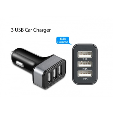 Logo trade promotional items picture of: Car Charger with 3 USB ports