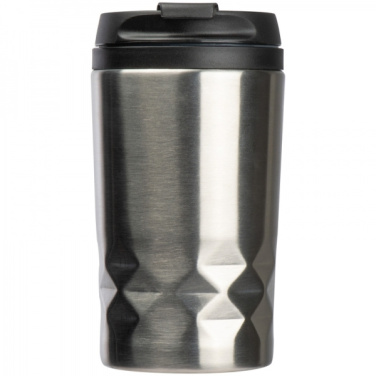 Logo trade promotional merchandise image of: Stainless steel mug with lid ROMA 250 ml