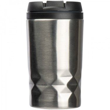 Logo trade advertising product photo of: Stainless steel mug with lid ROMA 250 ml