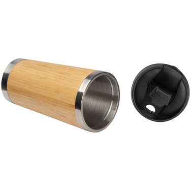 Logo trade promotional giveaways picture of: Stainless steel mug BAMBOOGARDEN 400 ml