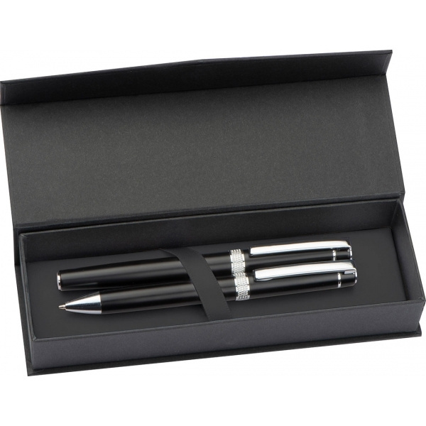 Logo trade corporate gifts image of: Metal writing set KARLOVAC