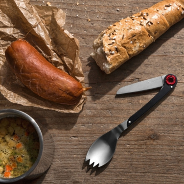 Logotrade corporate gift picture of: Multifunctional spoon LATEMAR Schwarzwolf