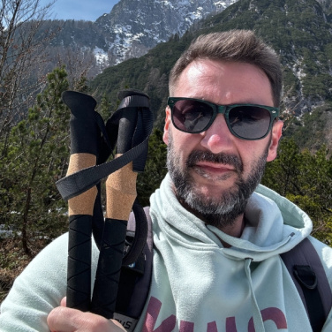 Logo trade promotional giveaways image of: Trekking poles DENALI Schwarzwolf