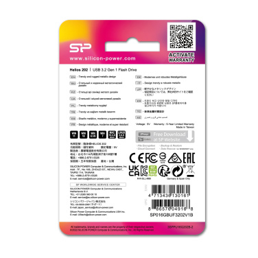 Logo trade promotional giveaways image of: Pendrive Silicon Power HELIOS 202, 3.2 Gen 1, 16GB