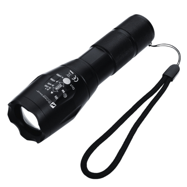 Logo trade promotional products picture of: Flashlight DELGADA Schwarzwolf