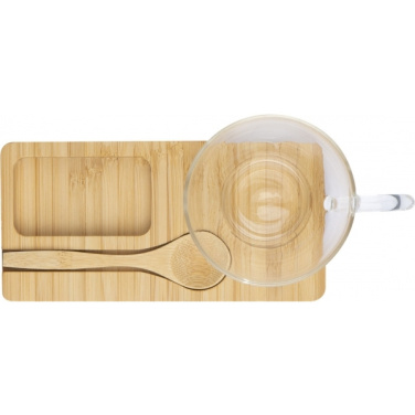 Logo trade promotional merchandise image of: Tray with cup and spoon FORMOSA 150 ml