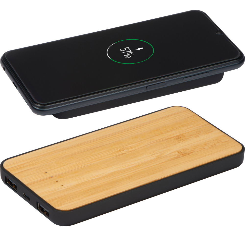Logo trade promotional items picture of: Wireless charger and powerbank 8000 mAh MILAN