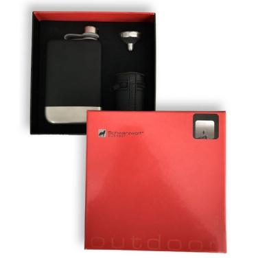Logotrade promotional item picture of: Hip flask set TAHAT Schwarzwolf