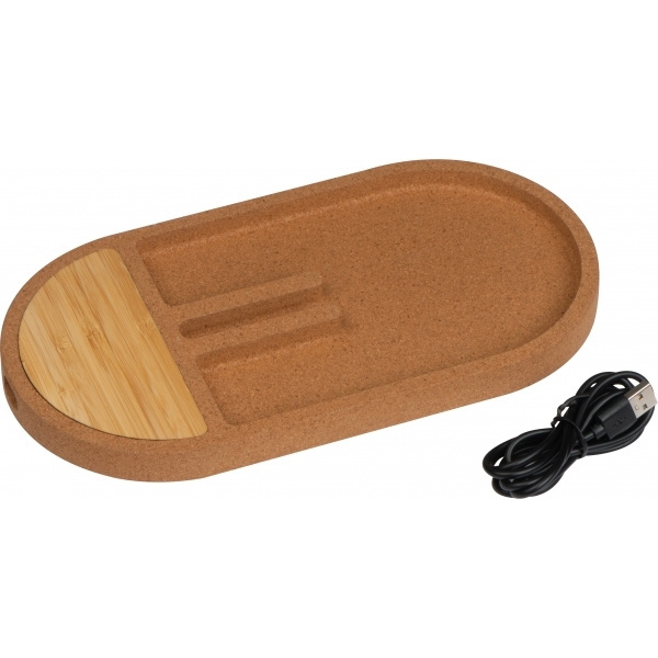 Logo trade promotional giveaway photo of: Desk organiser with charging station LANCASTER