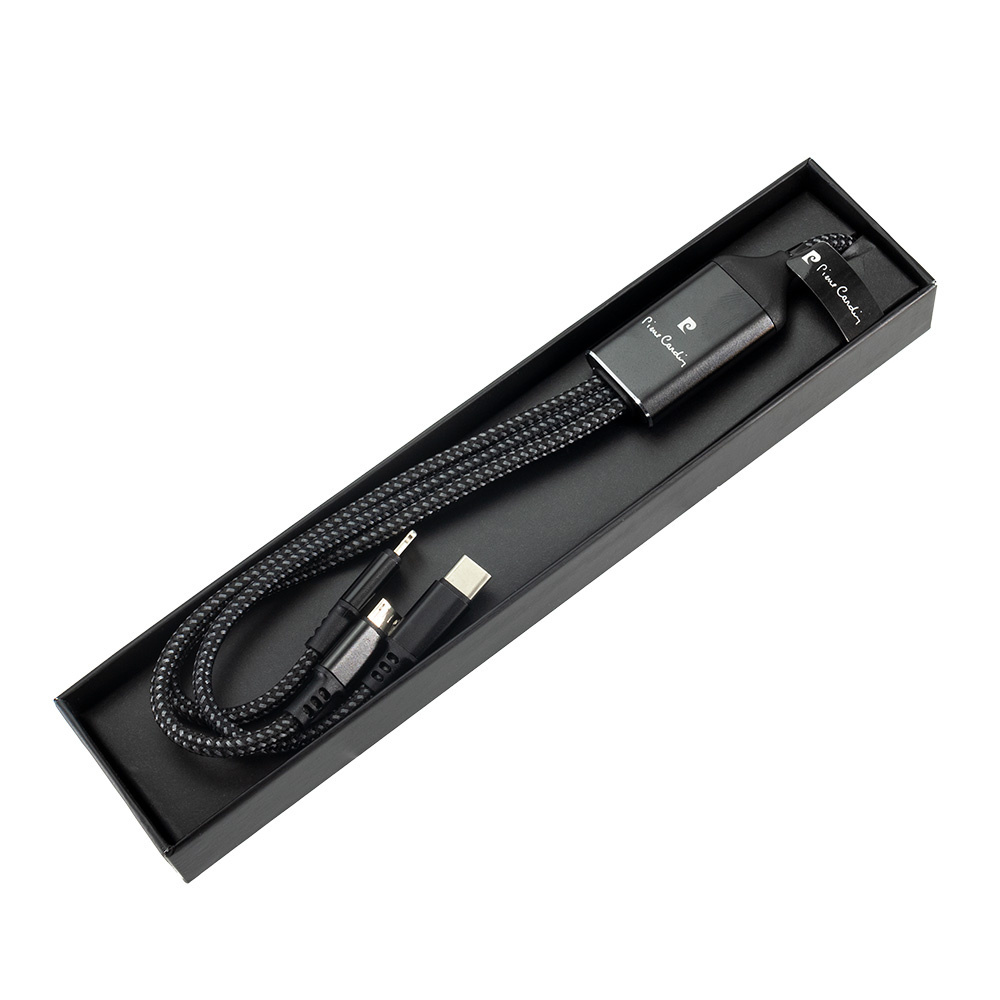 Logotrade business gift image of: 3 in 1 cable with elighted logo Pierre Cardin