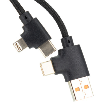 Logo trade business gifts image of: 4in1 long wooden cable with elighted logo for engraving