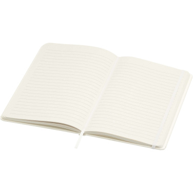 Logo trade promotional merchandise picture of: Bass A5 recycled hard cover notebook with lined pages
