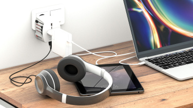 Logotrade promotional merchandise picture of: SKROSS World Travel Adapter MUV 2-pole with USB A and C