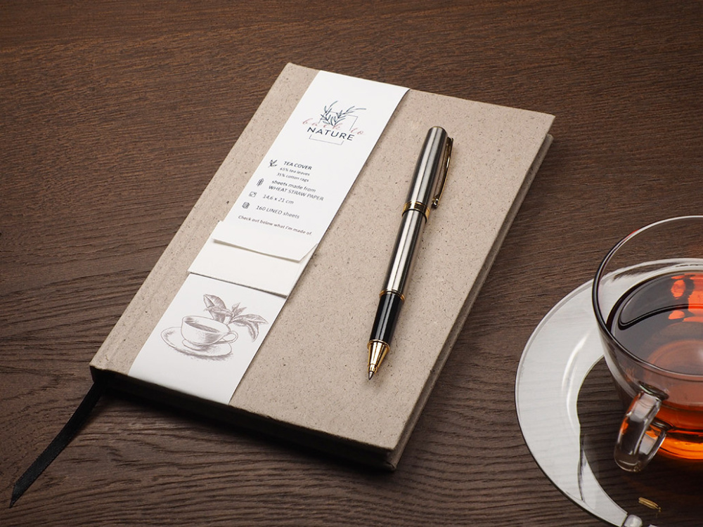 Logo trade promotional gifts picture of: Recycled Tea Notebook 209734000