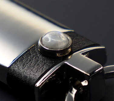 Logo trade promotional merchandise image of: Moonstone Keyring 1295095