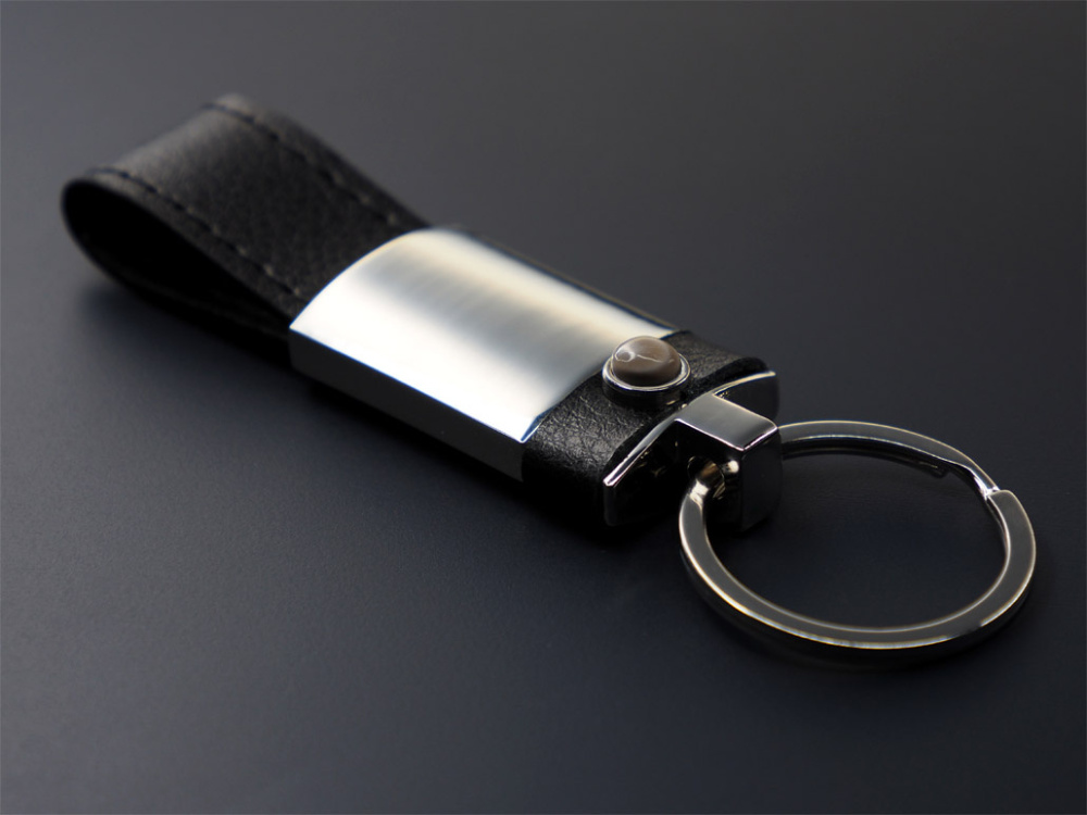 Logo trade corporate gifts picture of: Striped Flint Keyring 1292095
