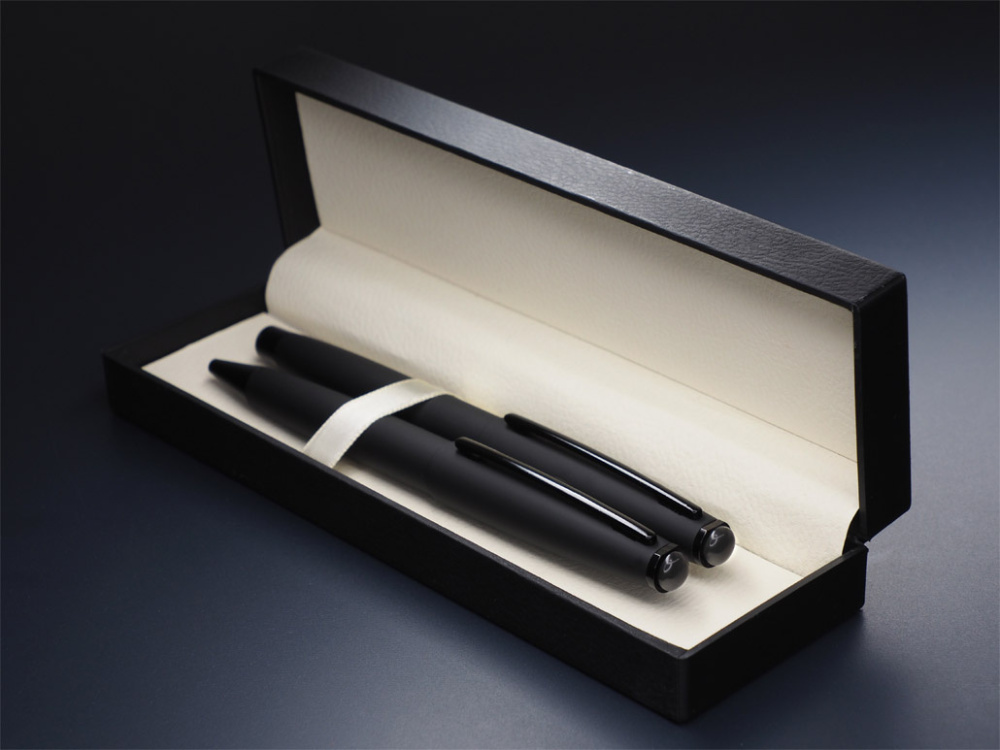 Logo trade promotional gifts image of: Obsidian stone Pen set 1290036