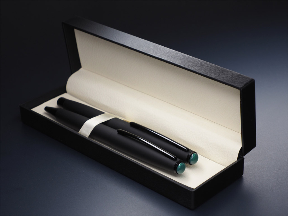 Logotrade promotional item picture of: Agate stone Pen set 1289036