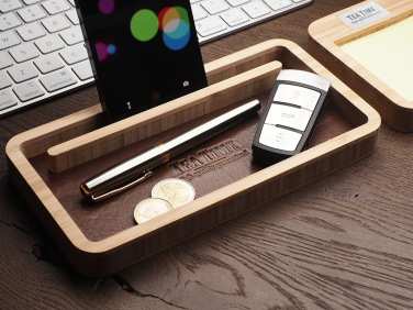 Logo trade corporate gifts image of: Wooden desk organiser 1852292