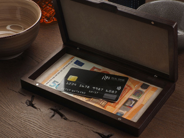 Logo trade promotional giveaway photo of: Wooden bill box 1816121