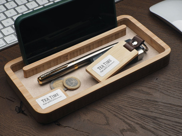 Logo trade corporate gifts image of: Wooden desk organiser 1818292