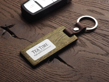 Logo trade advertising product photo of: Wooden keyring 1853121