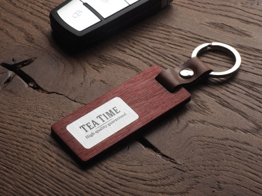 Logo trade advertising products image of: Wooden keyring 1853121
