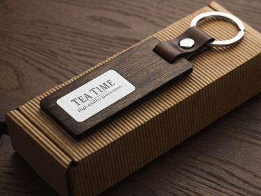 Logo trade advertising products picture of: Wooden keyring 1853121