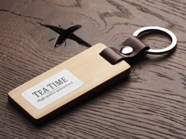 Logo trade promotional items image of: Wooden keyring 1853292