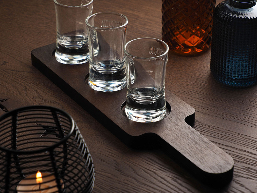 Logotrade corporate gift image of: Wooden 3 Shot Serving Board 1863121