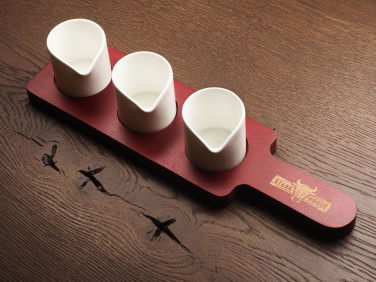 Logotrade promotional gift image of: Wooden 3 Shot Serving Board 1863121