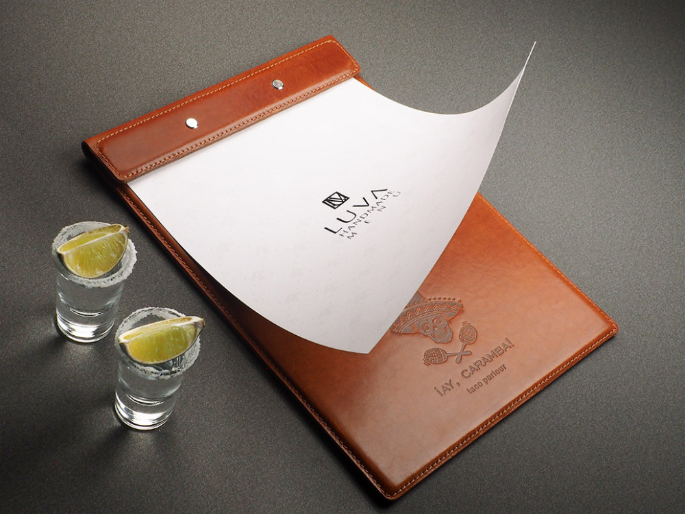 Logo trade promotional merchandise image of: Menu cover Armstrong 1116141