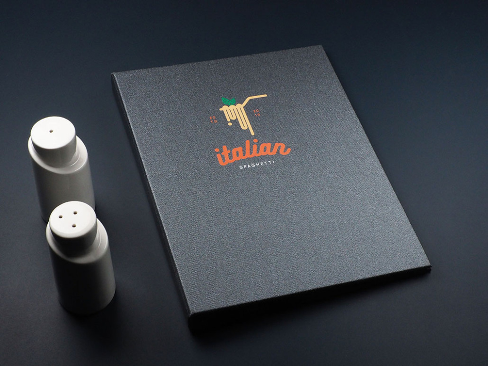 Logo trade corporate gifts image of: Menu cover 1952280