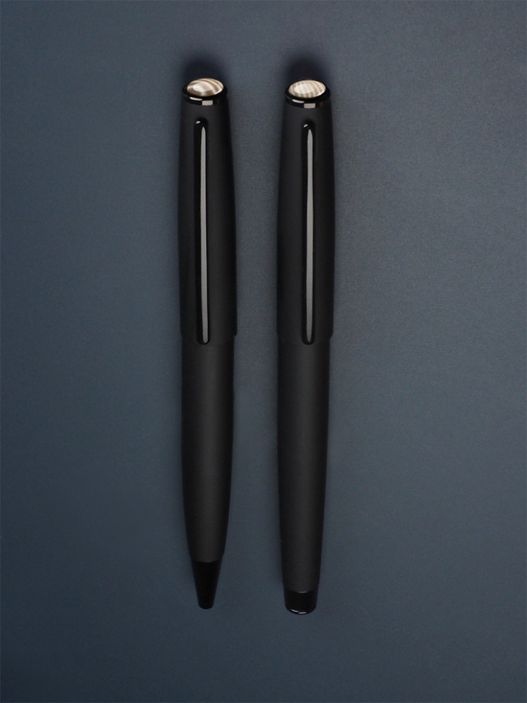 Logotrade advertising products photo of: Striped Flint Pen set 1284036