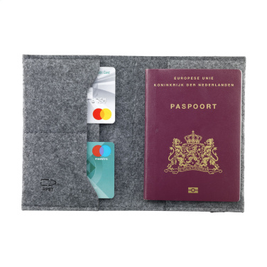 Logo trade promotional giveaways picture of: Identify GRS RPET Felt passport holder