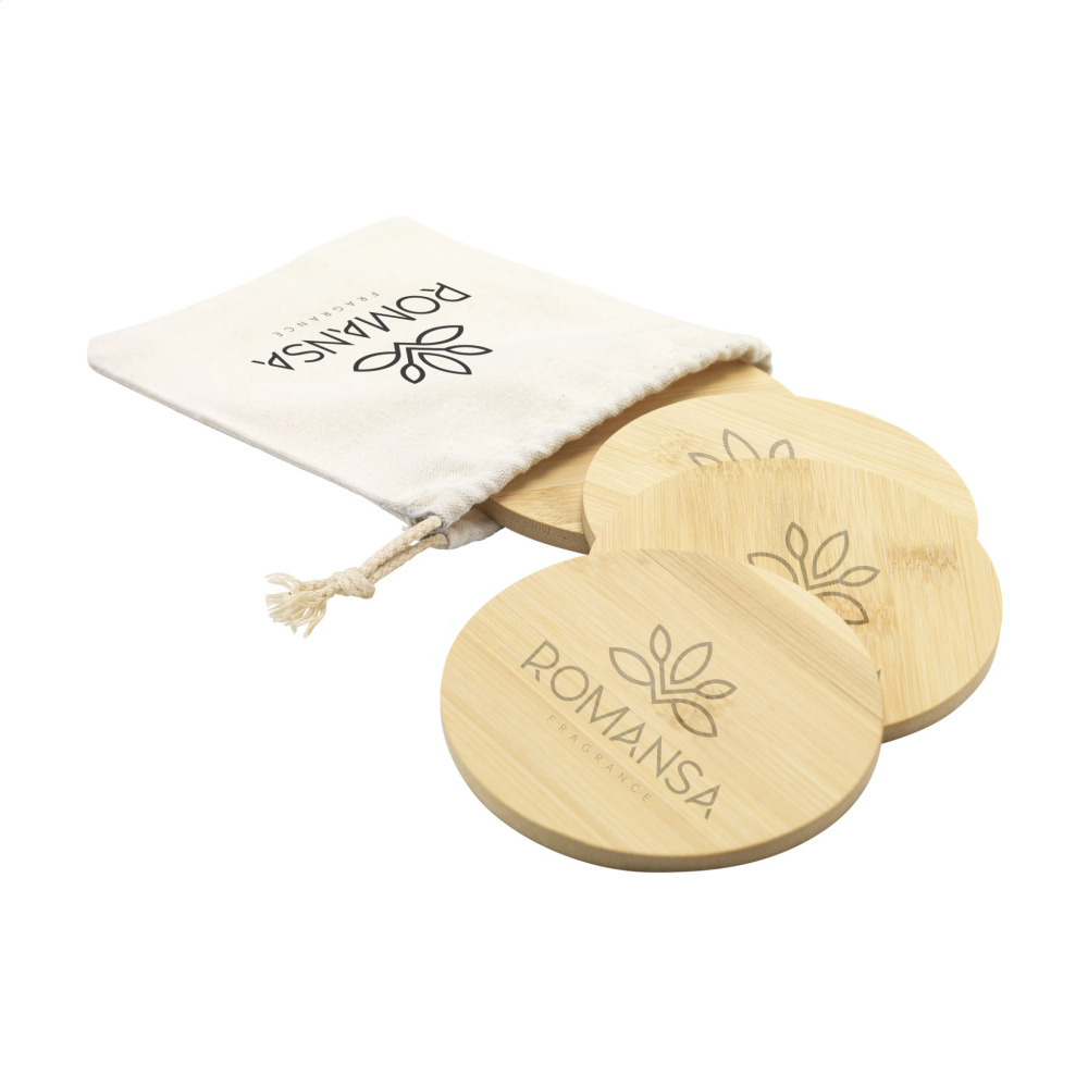 Logotrade promotional merchandise image of: Bamboo Coaster Set