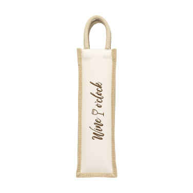 Logo trade promotional gifts image of: Jute Canvas Wine Bag